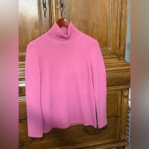 Pink Cashmere Turtleneck Sweater